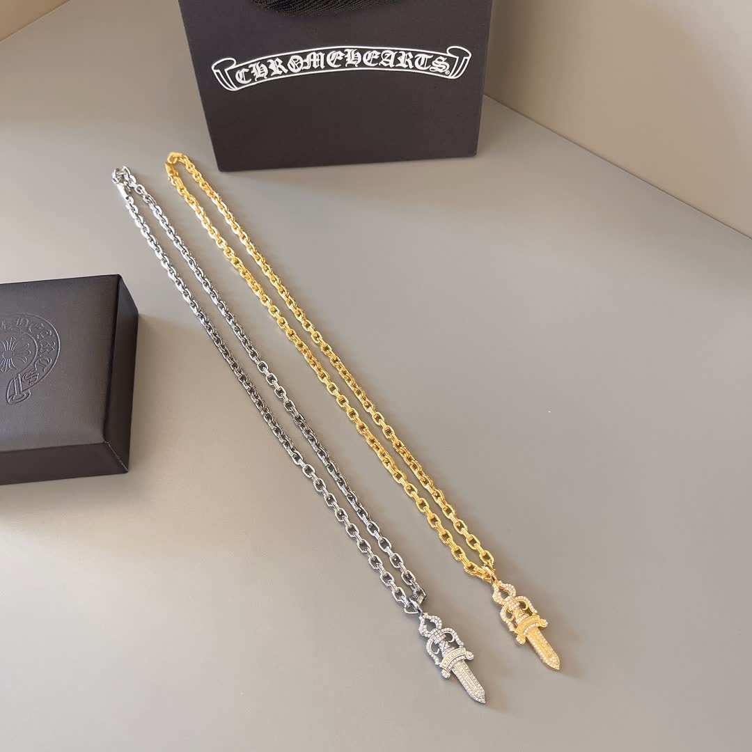 Chrome Hearts Sword Pendant Chain Necklace Chrome Hearts Sword Pendant Chain Necklace